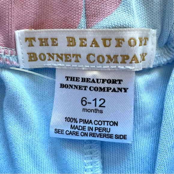 NWOT The Beaufort Bonnet Company Apple Print Bow Shorts in Pink & Blue 6-12M - Picture 6 of 7